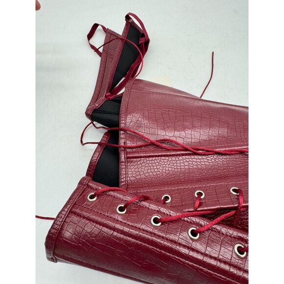 Charmian Womens Irresistible Fashion Corset Thong Matching Set Sz S Red Croc NWT - Picture 13 of 13